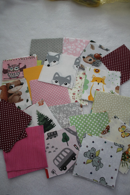 Zbytky látek na patchwork (2d), 80 kusů