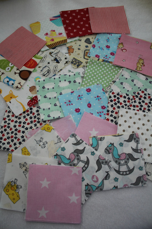 Zbytky látek na patchwork (3c), 80 kusů