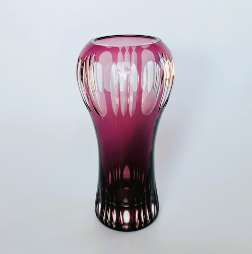 Váza 19 cm, ametystové přejímané sklo