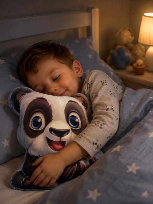 Polštář 3D - Panda (modré oči)