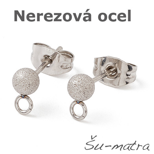 Puzeta s kuličkou z nerezové oceli, 4 mm (10ks)