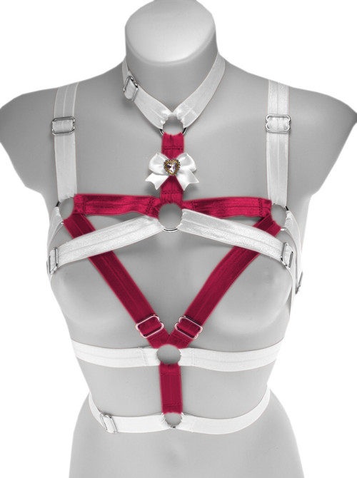 Nastavitelný body harness vínový postroj s mašlí