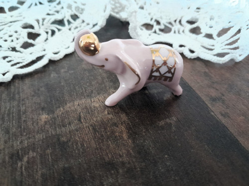 Retro sloník.....růžový porcelán
