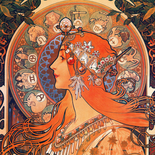Panel z kočárkoviny 20x20 cm: Alfons Mucha