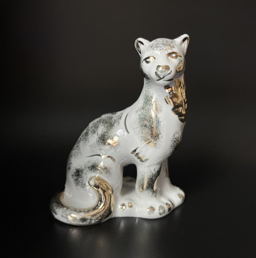 Porcelánová soška Puma 15.5 cm, Polonne USSR