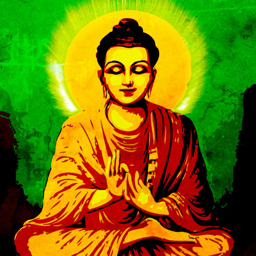 Panel z kočárkoviny 20x20 cm: Buddha v barvě