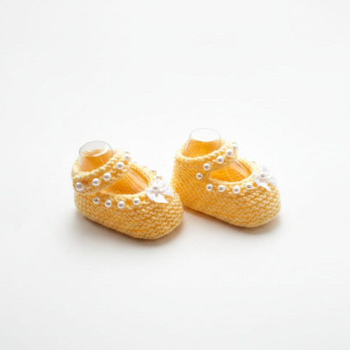Pletené baby botičky Perličky (6–9 m)