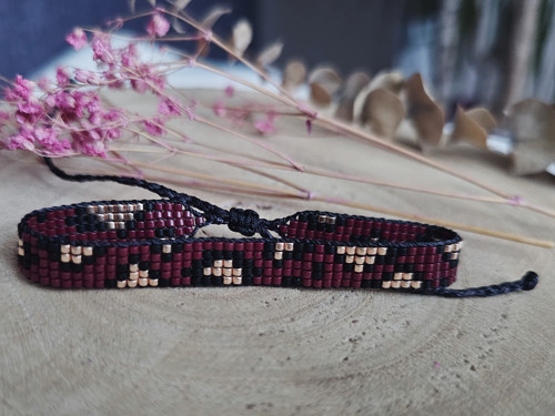 Tkaný Miyuki náramek Animal print