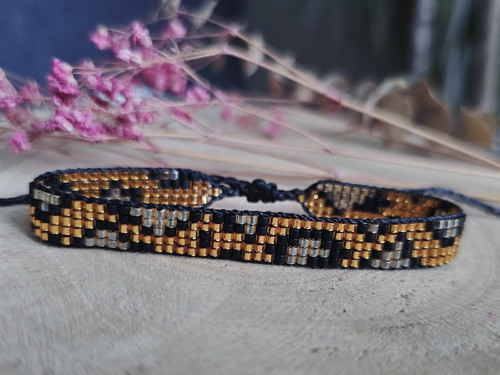 Tkaný Miyuki náramek Animal print