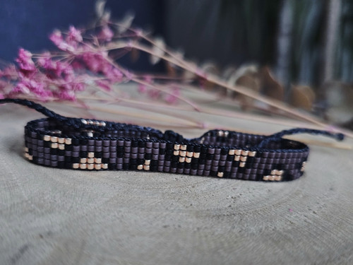 Tkaný Miyuki náramek Animal print