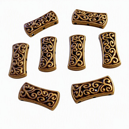 Kovové mezidíly na náramky, ORNAMENT (5ks)