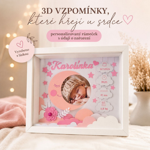 Personalizovaný 3D obraz - Měsíček holčička