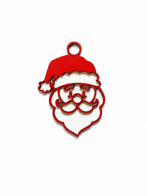 Dřevěná vánoční ozdoba Santa Claus - svítící