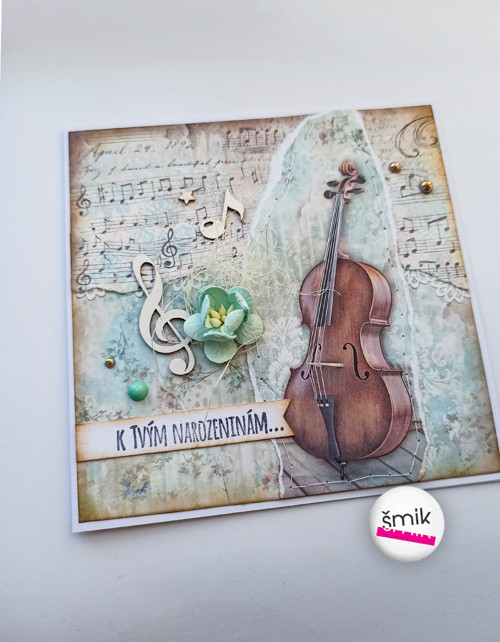 Přání s kontrabasem k narozeninám "Symphony"