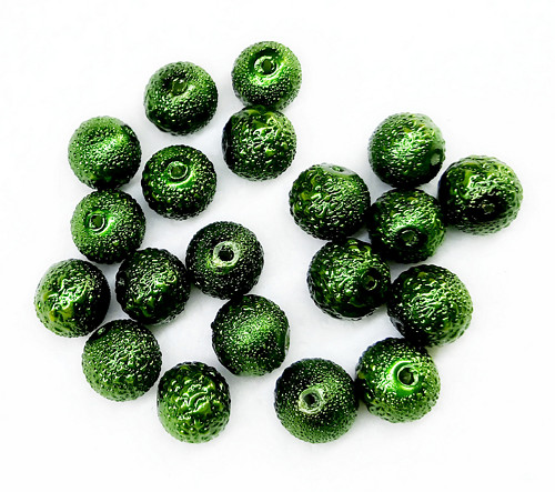 Perle Zigana tm. zelené, 8mm (20ks)