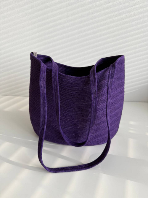 Fialová shopper taška ze šňůry