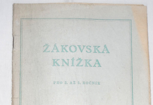 Školní ŽÁKOVSKÁ KNÍŽKA, 5. třída, školní rok 1961