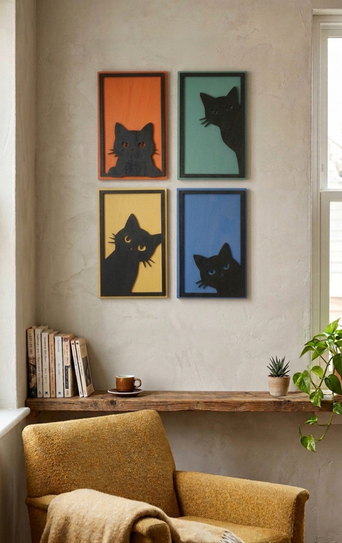 FOUR FELINES - dekorativní kolekce obrázků