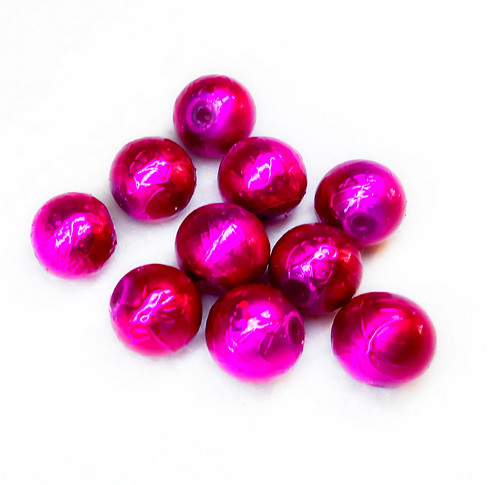 Metalizované perle fuchsiové , 10mm (10ks)