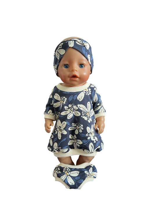 Balonové šaty pre Baby Born 43 cm - kvety