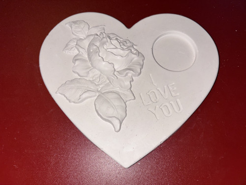 Sádrový odlitek - svícen láska s růží