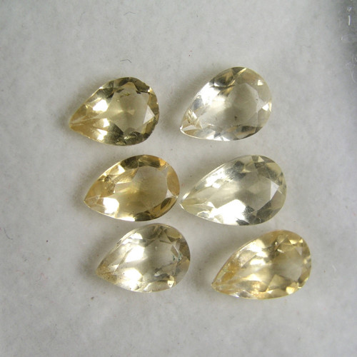Broušené přírodní Citríny, 3,67ct./6ks., 6,5-8 mm