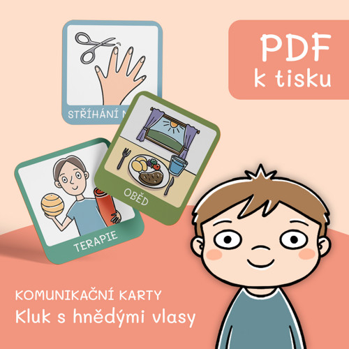 PDF Komunikační karty pro děti, Kluk hnědé vlasy