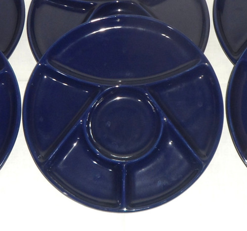 6x porcelánový TALÍŘ dělený, kobaltová modř