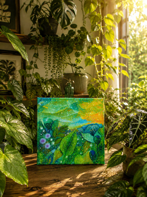 Vyvolávání deště / originální obraz - 20x20cm