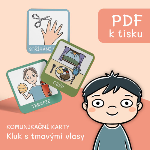 PDF Komunikační karty pro děti, Kluk tmavé vlasy