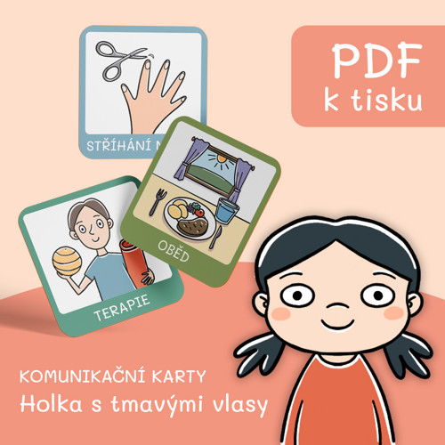 PDF Komunikační karty pro děti, Holka tmavé vlasy