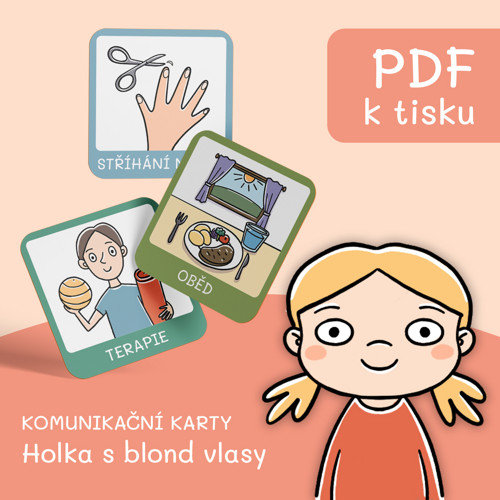 PDF Komunikační karty pro děti, Holka blond vlasy