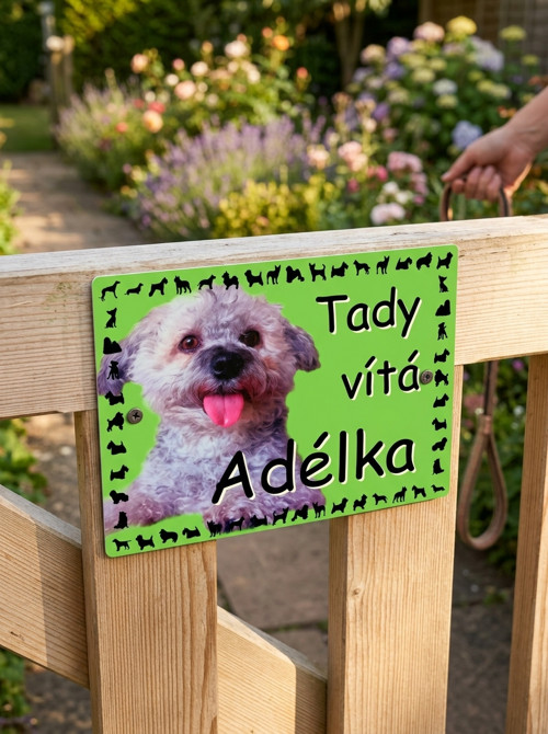 Cedule na dveře s fotografií vašeho mazlíčka