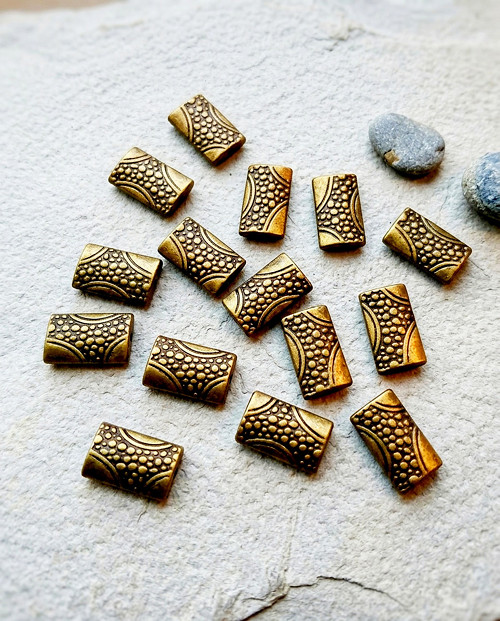 Kovové korálky staromosaz, 15x9mm (20ks)