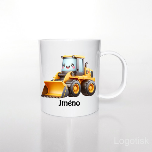 Plastový hrnek pro děti NAKLADAČ a jméno na přání