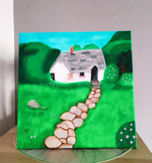 Malba na plátno - Dům