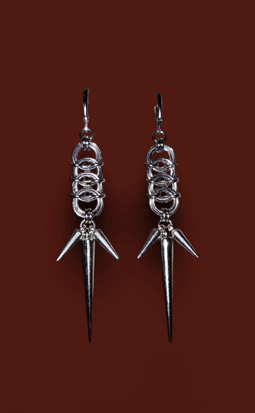 Chunky triple spike náušnice