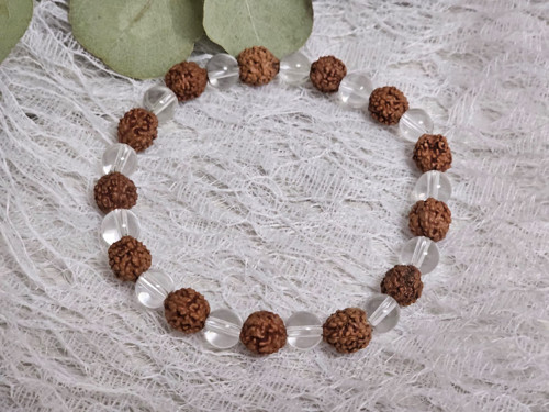 Náramek Rudraksha Křišťál