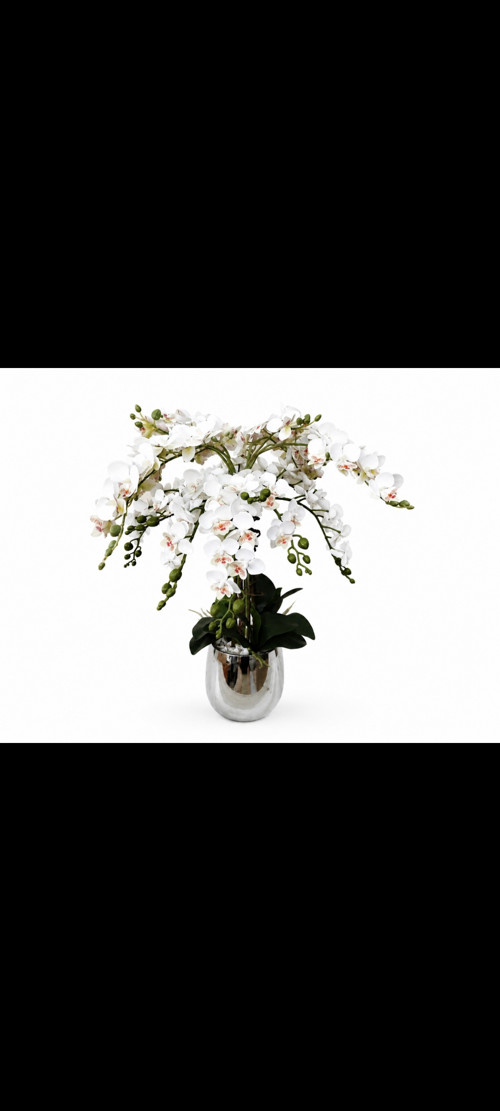Velká bílá umělá orchidej do obýváku.