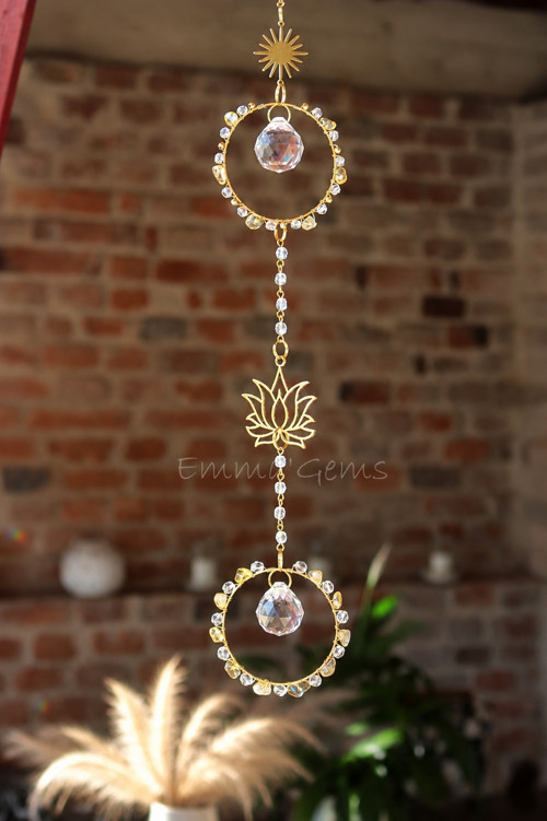 Suncatcher/Lapač Slunce Lotus citrín