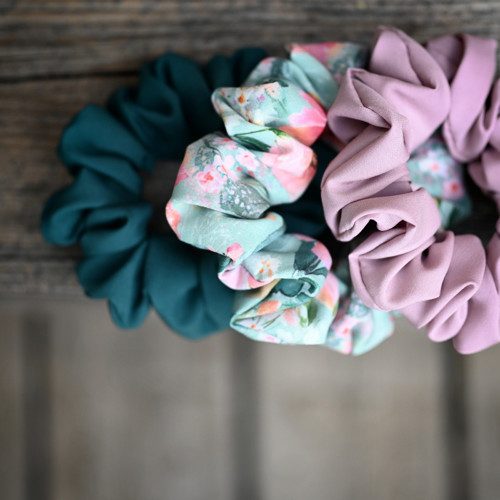 Scrunchie Pudrově růžová - širší