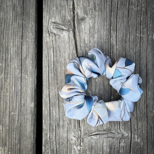 Scrunchie Zlaté lístky - širší