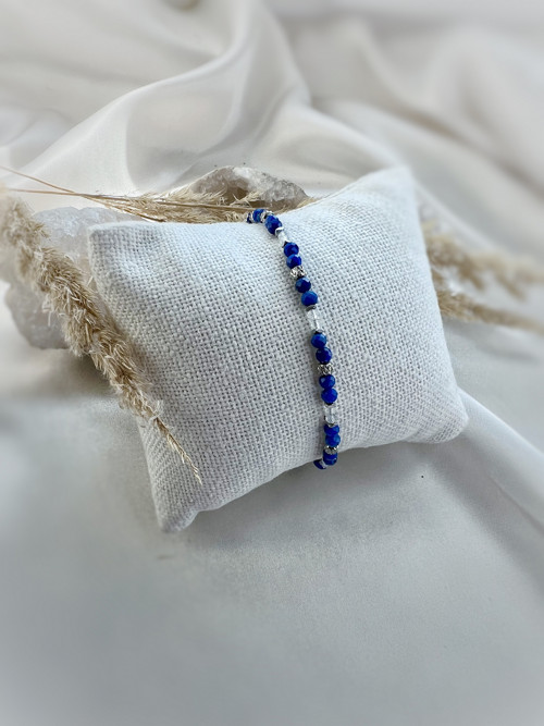 Náramek lapis lazuli, opalit, hematit a ocel — foto 1