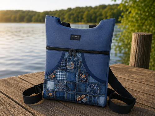 Batoh pro dospělé OLIVIA - falešný patchwork denim — foto 1