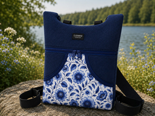 Batoh pro dospělé OLIVIA - modrobílé květy