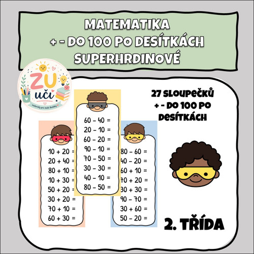 Sčítání a odčítání do 100 - Superhrdinové