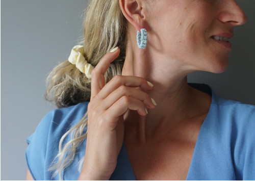 Kruhové macramé náušnice Blue
