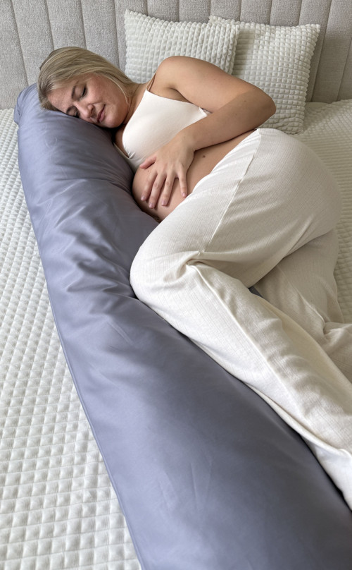 Hajánek–těhotenský a relaxační polštář šedomodrý