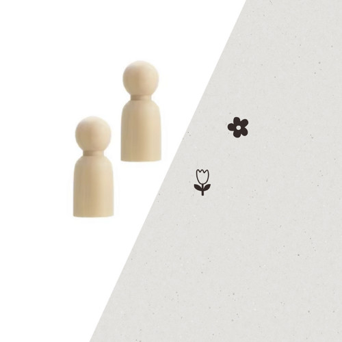 Dřevěná mini razítka kytičky