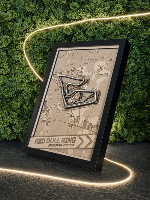 REDBULL RING | Dřevěná nástěnná 3D mapa | Dárek F1